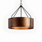 Load image into Gallery viewer, Oryven Modern Rustic Pendant Lighting - Drum Shade Hanging Lamp - Versatile Industrial Style for Home U07