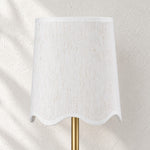 Charger l'image dans la visionneuse de galerie, Brass Plug-In Wall Sconce with White Fabric Shade
