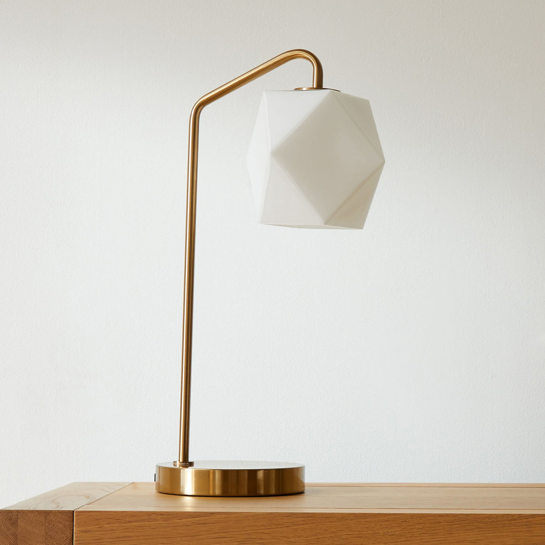 Lámpara de mesa de cristal facetado geométrico luminoso Talvior