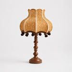 Bild in Gallery-Viewer laden, Vintage warm coffee floral fabric table lamp on white background