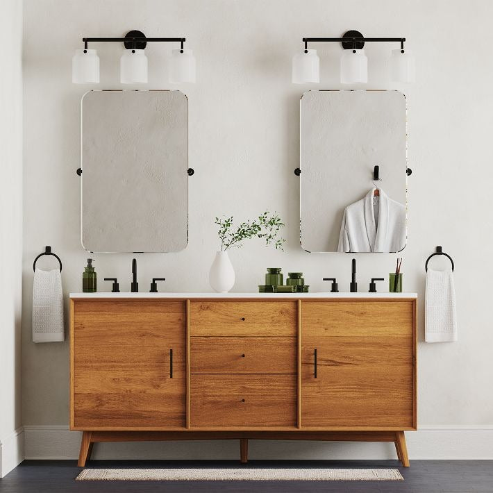 Aplique de pared moderno Hanton de 3 luces - Accesorio de baño de metal