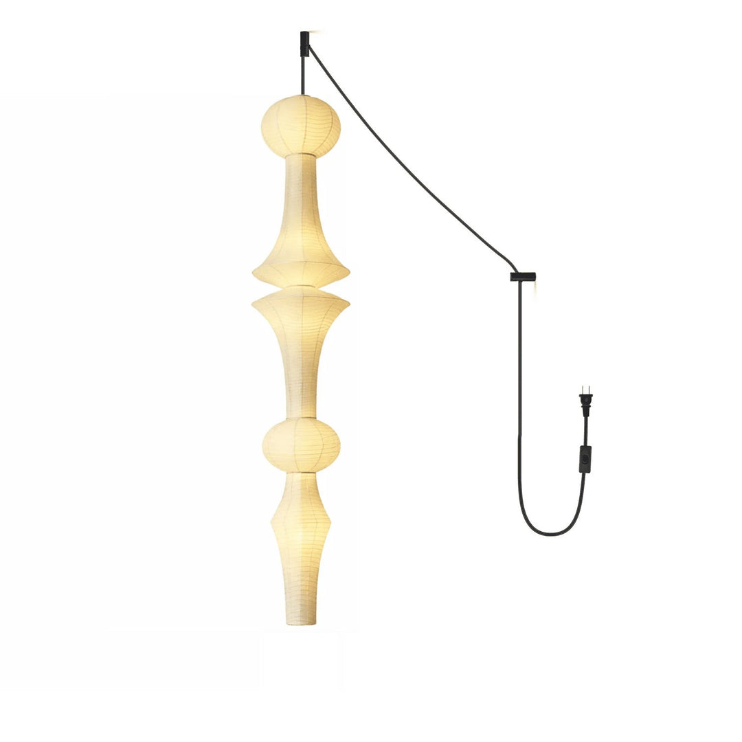 White Handcrafted Mulberry Paper Swag Light