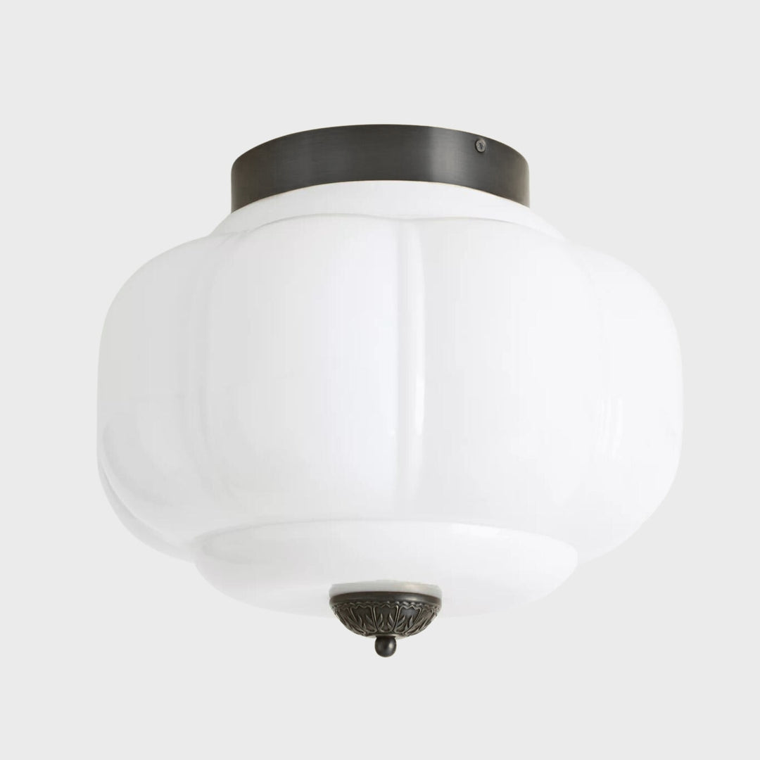 Lámpara de techo empotrada Eloise de cristal lechoso: iluminación de acento moderna con pantalla de cristal artístico 