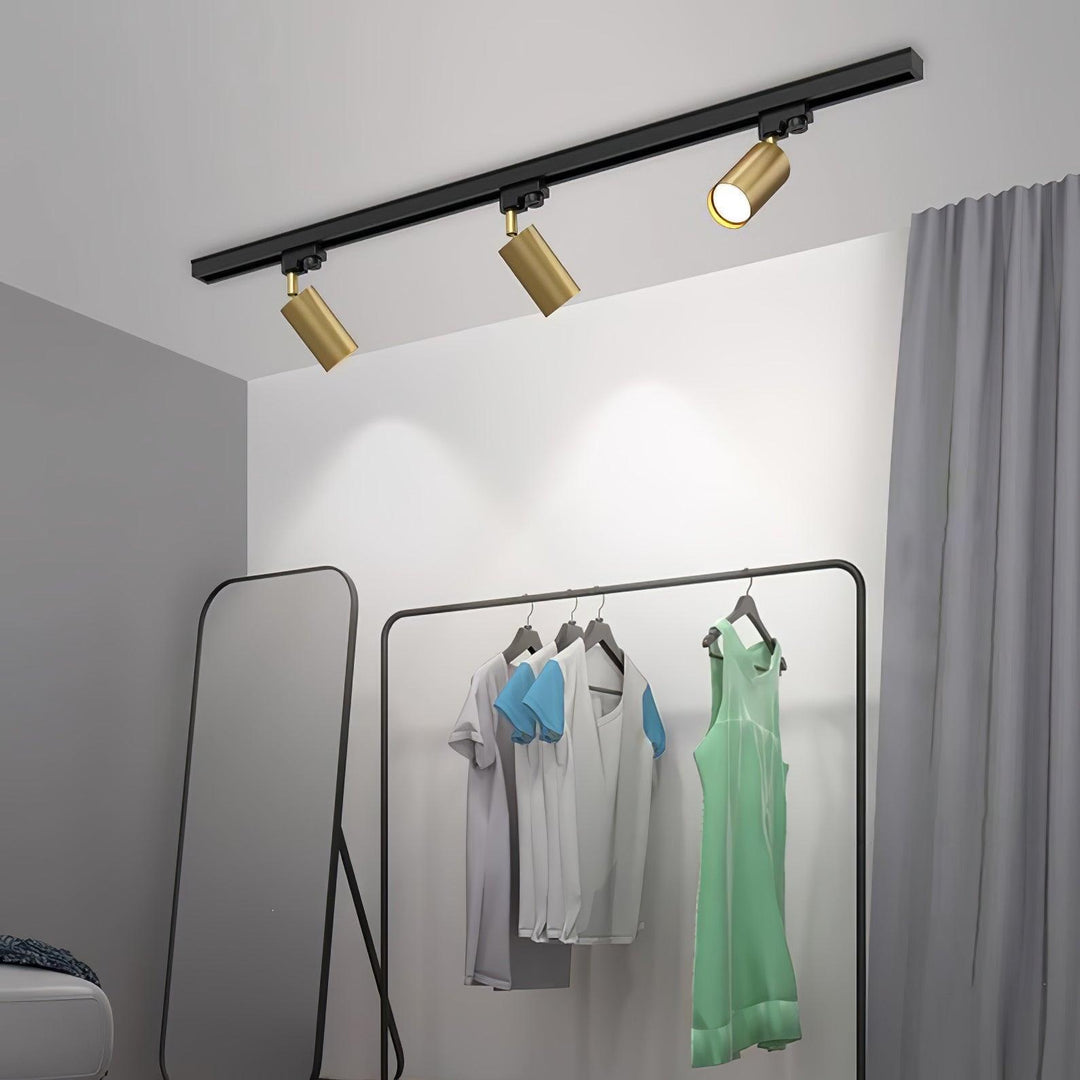 Luz de techo con riel y foco ajustable