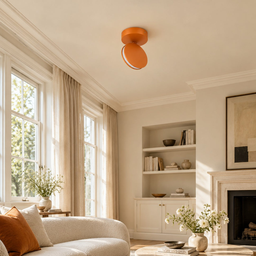 Tilting Head Round Disc Aluminium Wall Light