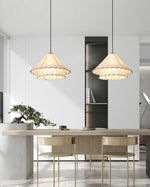 Load image into Gallery viewer, White Fabric And Metal Plug-In Pendant