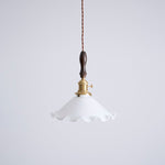 Load image into Gallery viewer, White Sculptural Glass Plug-In Pendant