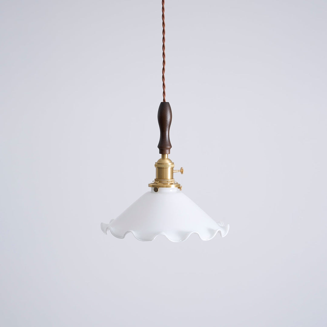 White Sculptural Glass Plug-In Pendant