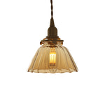 Load image into Gallery viewer, Jasmine Vintage Brass Glass Pendant Light