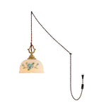 Bild in Gallery-Viewer laden, Raised Porcelain Floral Plug-In Swag Pendant