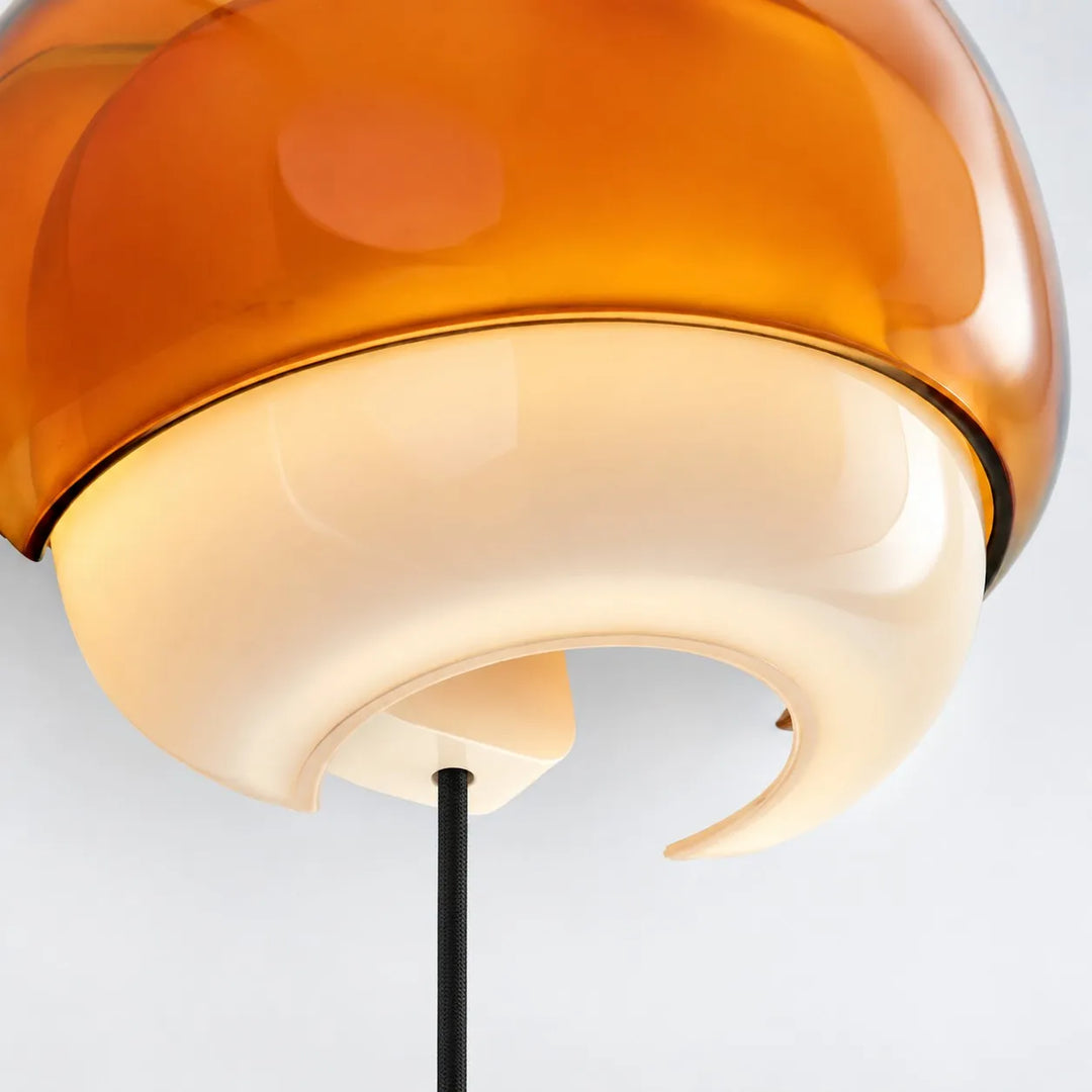 Clinco Flower-Shaped Resin Plug-In Wall Lamp with Glass Diffuser for Bedroom Vanity and Reading Nook