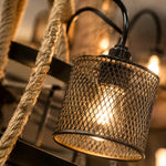 Cargar imagen en el visor de la Galería, Rustic farmhouse rope chandelier