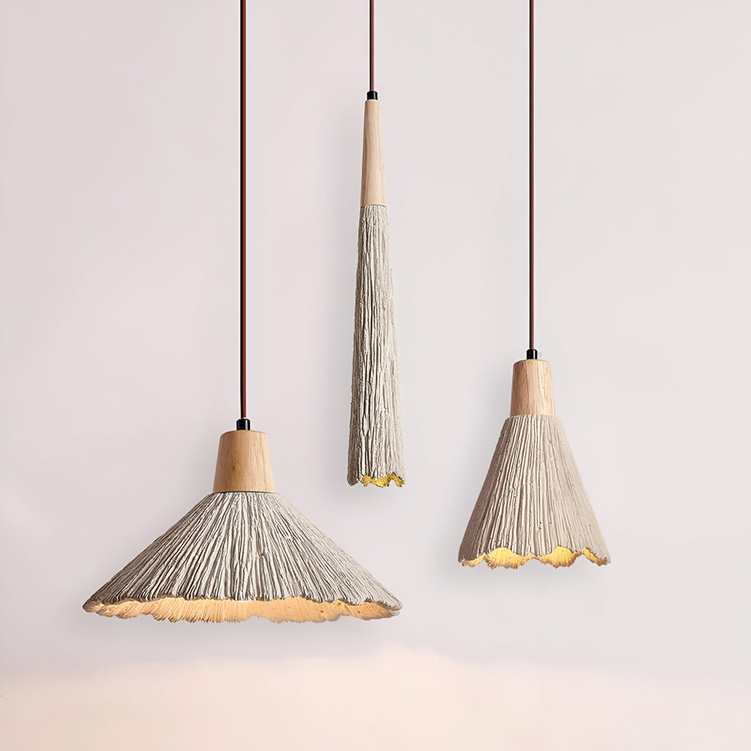 Creme Retro Wabi-Sabi LED Pendelleuchte