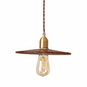 North American walnut carved wooden pendant light shade