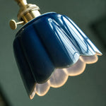 Bild in Gallery-Viewer laden, Celadon glazed ceramic lotus shade close-up