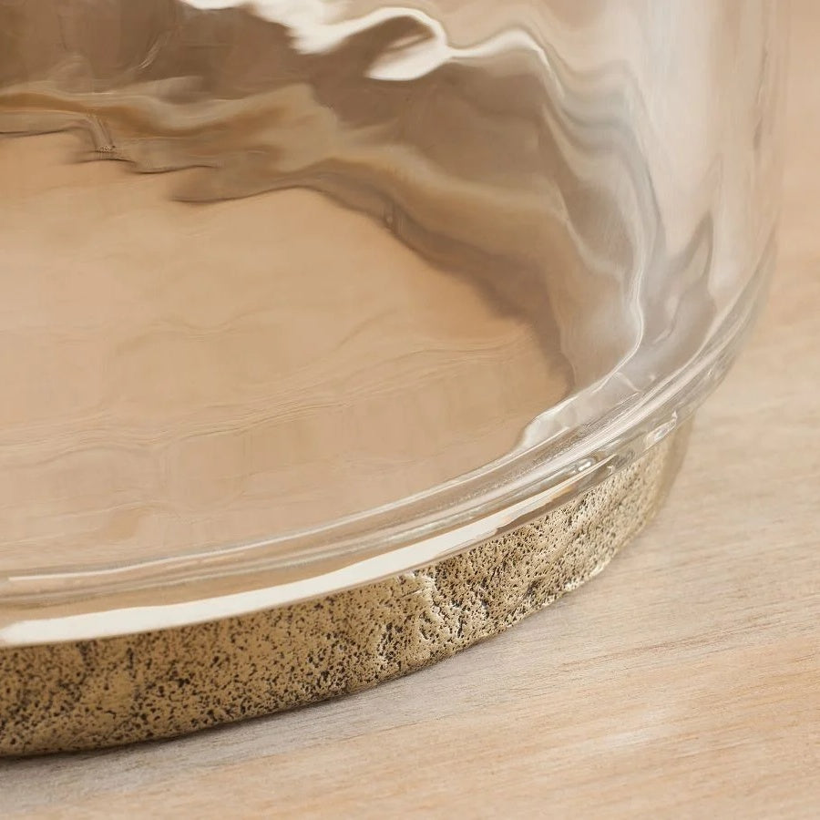 Sustaina Recycled Glass Table Lamp - Sculptural Irregular Shape and Coastal Style for Bedroom Nightstand