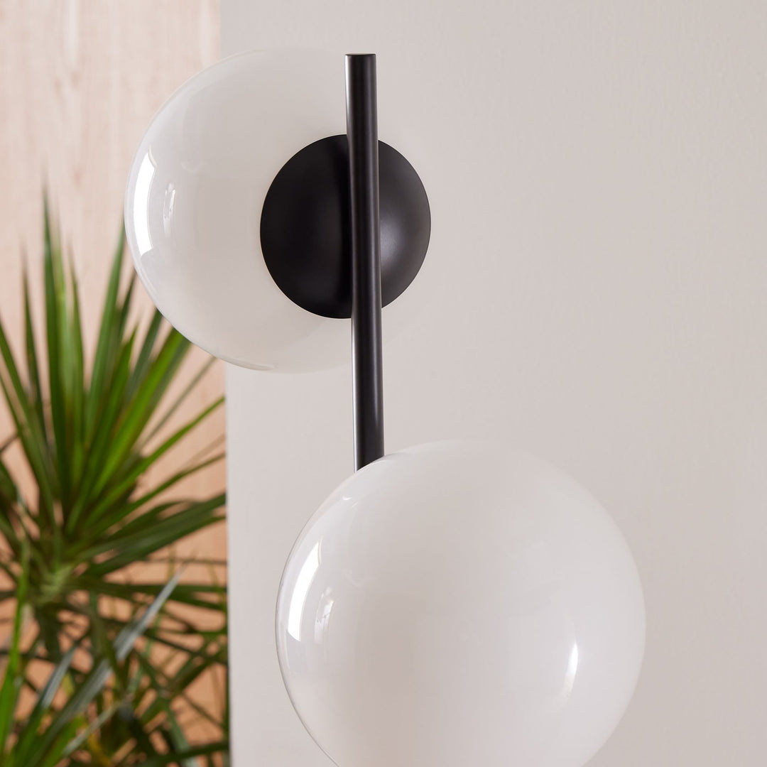 Alessora Minimalist Sphere Stem Tall Standing Lamp for Reading or Lounge Spaces