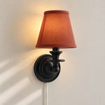 Charger l'image dans la visionneuse de galerie, Rowan No-Wire Flat Drum Shade Wall Sconce – Plug-In Fabric Wall Light