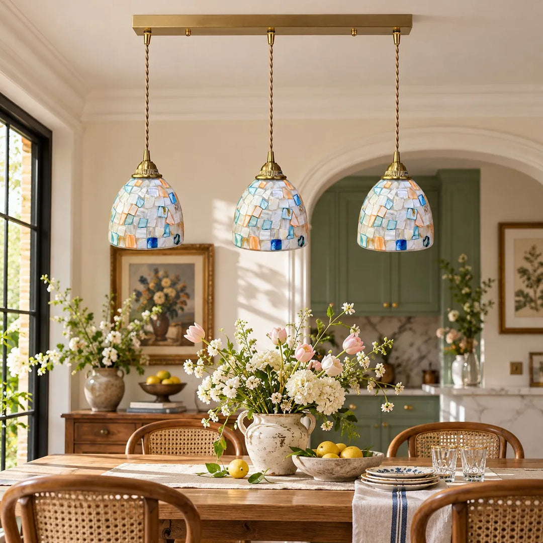 Colorful Capiz Shell Glass Pendant Light