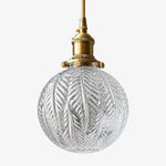 Charger l'image dans la visionneuse de galerie, Vintage Leaf-Pattern Glass Ball Pendant Lamp