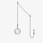 Bild in Gallery-Viewer laden, Rounded Brass Glass Plug-In Pendant Light