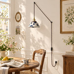 Load image into Gallery viewer, Hand-Painted Ceramic Plug-In Swag Pendant