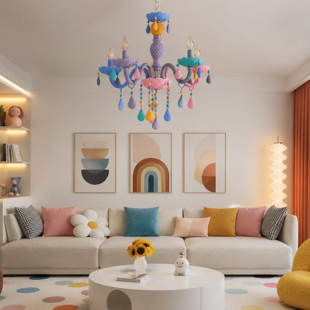 Colorful Metal Kids Room Chandelier for Bedroom