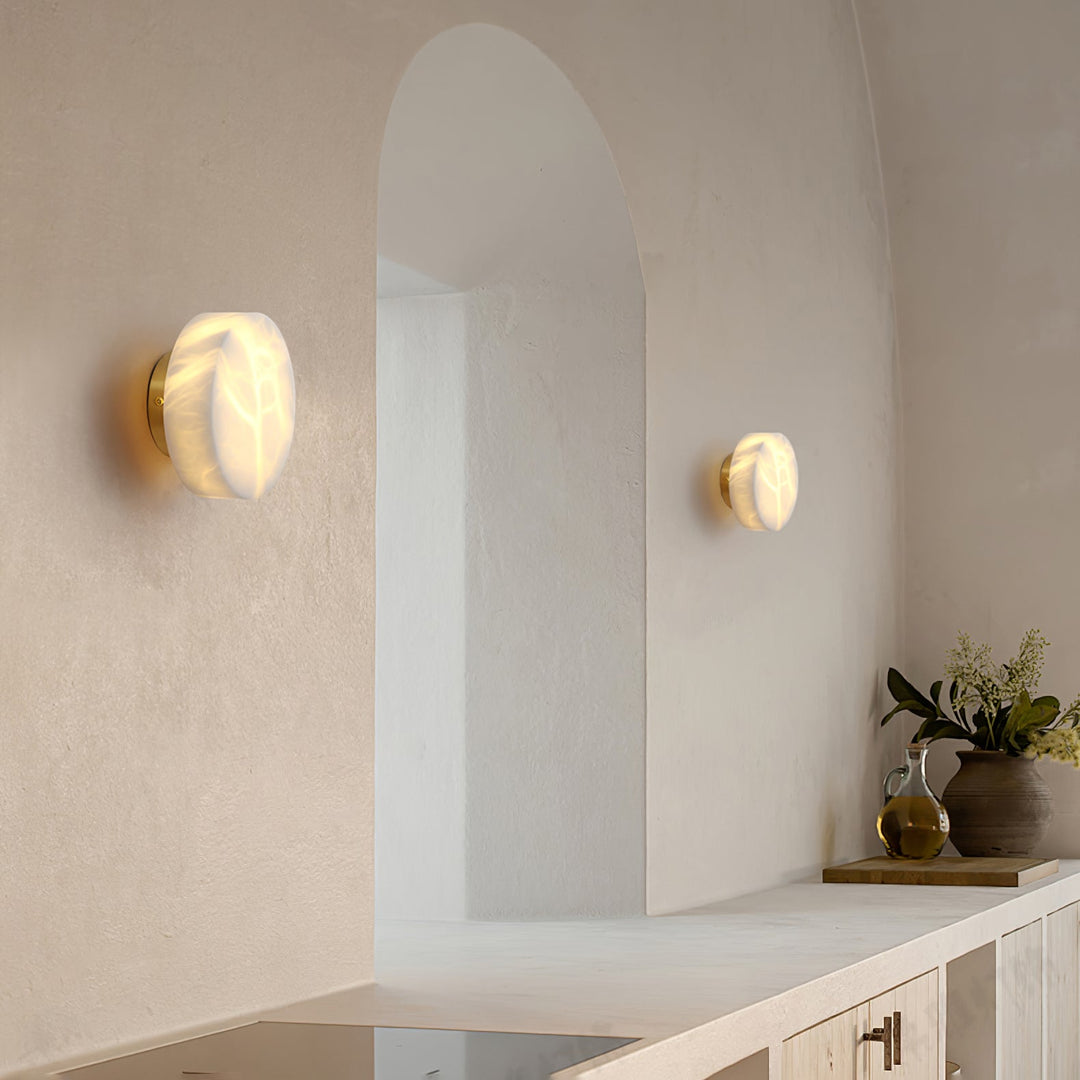 Lámpara de Pared Cilíndrica de Alabastro
