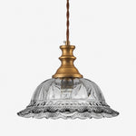 Cargar imagen en el visor de la Galería, Vintage Fluted Glass Pendant Light for Kitchen &amp; Dining