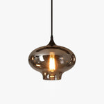 Bild in Gallery-Viewer laden, Smoky Gray Hand-Blown Glass Plug-In Pendant