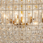 Charger l&#39;image dans la visionneuse de galerie, Lustre globe en cristal vintage luxueux avec finition en laiton antique
