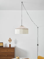 Bild in Gallery-Viewer laden, Beige Pleated Fabric Fringe Plug-In Pendant