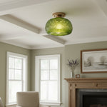 Cargar imagen en el visor de la Galería, Lámpara de Techo Empotrada de Vidrio con Patrón Teñido Lurex - Diseño Grabado e Iluminación Decorativa para Interiores U21