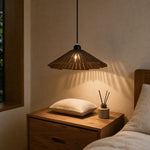 Bild in Gallery-Viewer laden, Wooden pendant light above a bedside table