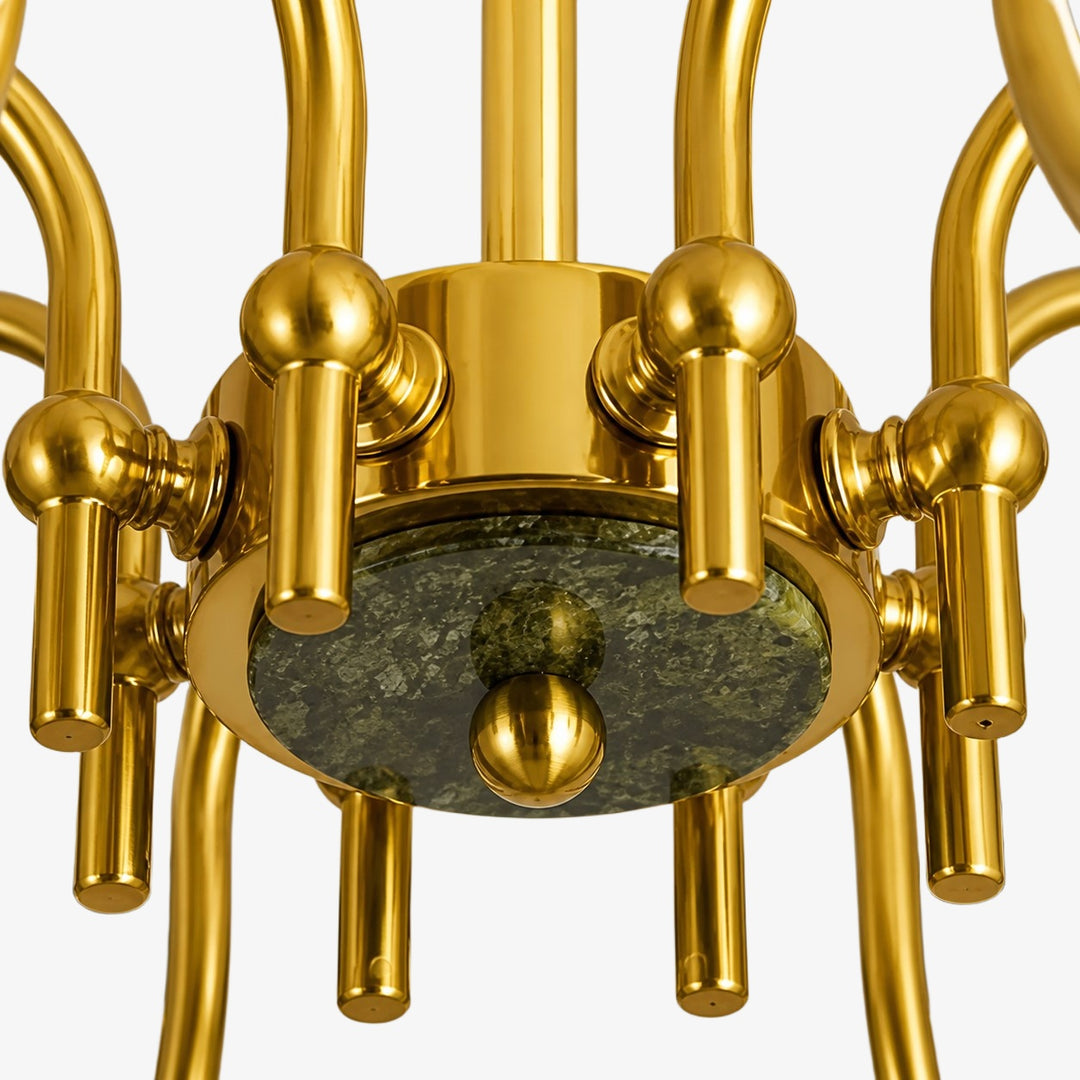 Green Jade Loop-Arm Chandelier