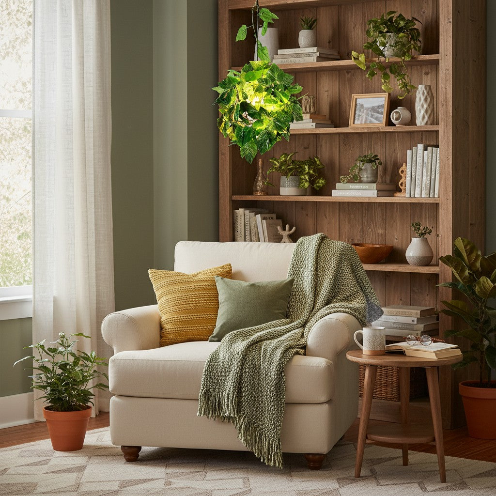 Lámpara colgante inspirada en la naturaleza Boltvein - Diseño de fusión botánico-industrial para decoración interior moderna U24