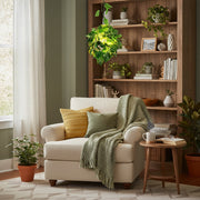 Lámpara colgante inspirada en la naturaleza Boltvein - Diseño de fusión botánico-industrial para decoración interior moderna U24