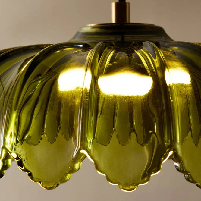 Suspension en Verre Artistique Aridia en Forme de Feuilles de Palmier pour Couloir Cuisine et Salon