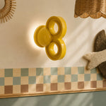 Cargar imagen en el visor de la Galería, Yellow wall light on a patterned warm interior wall