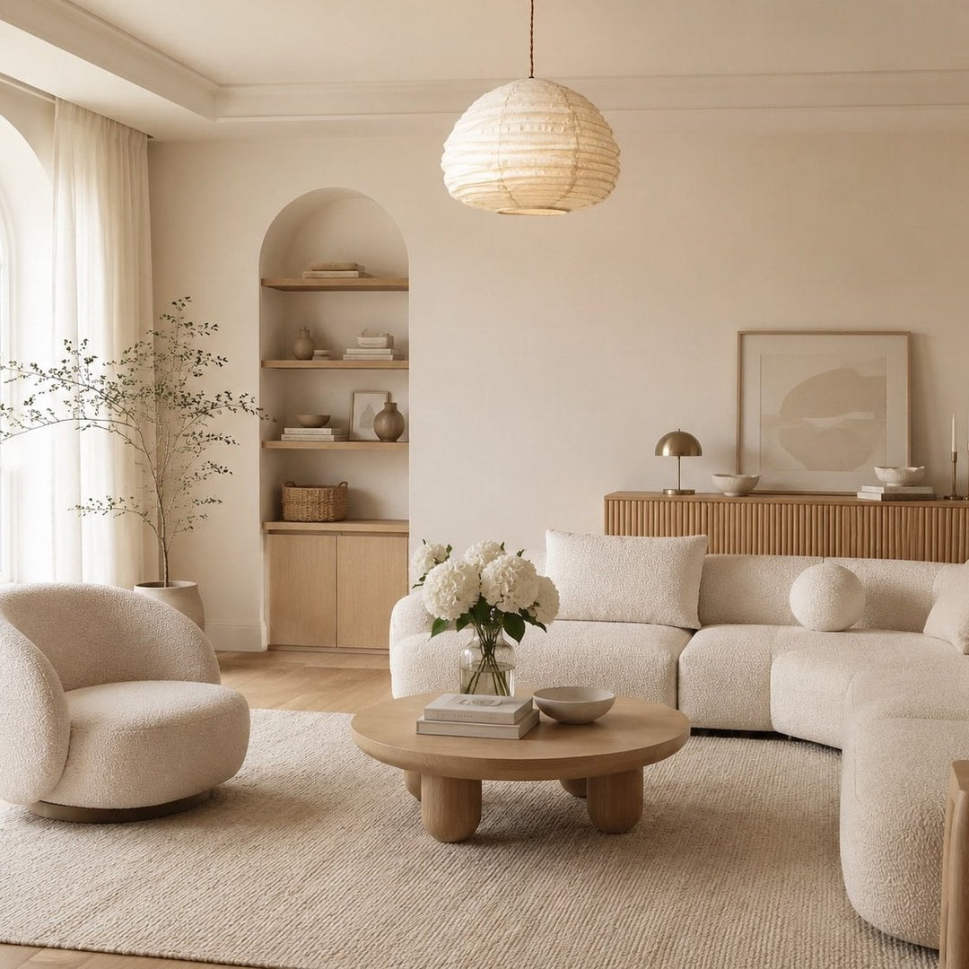 Suspension en lin naturel de style wabi-sabi