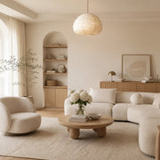Suspension en lin naturel de style wabi-sabi