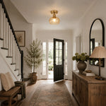 Bild in Gallery-Viewer laden, Cognac glass ceiling light in an entryway