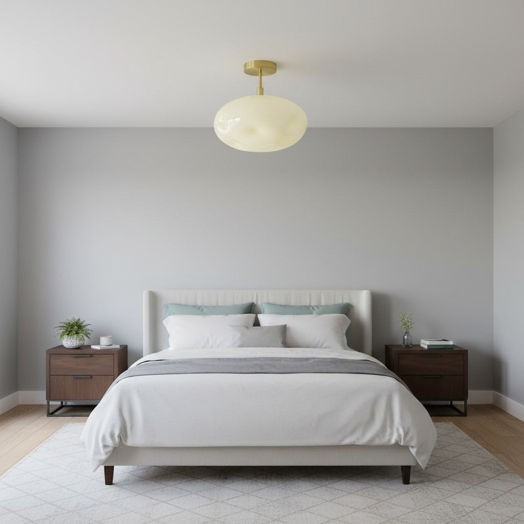 Orra Opal Glass Minimalist Ceiling Fixture - Modern Style for Living Room