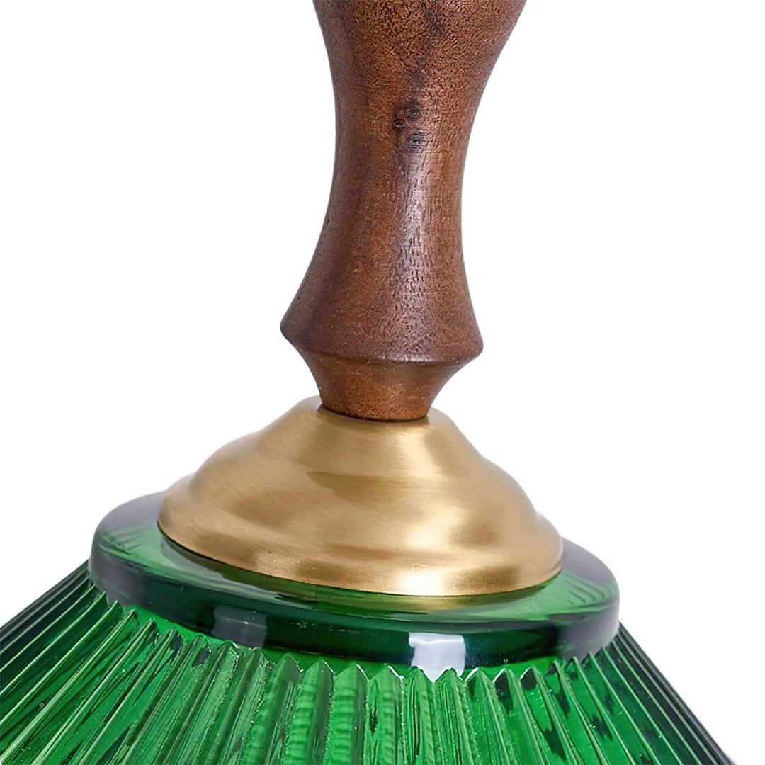 Suspension vintage Elunaris en forme de trompette avec abat-jour en verre vert pour salle à manger