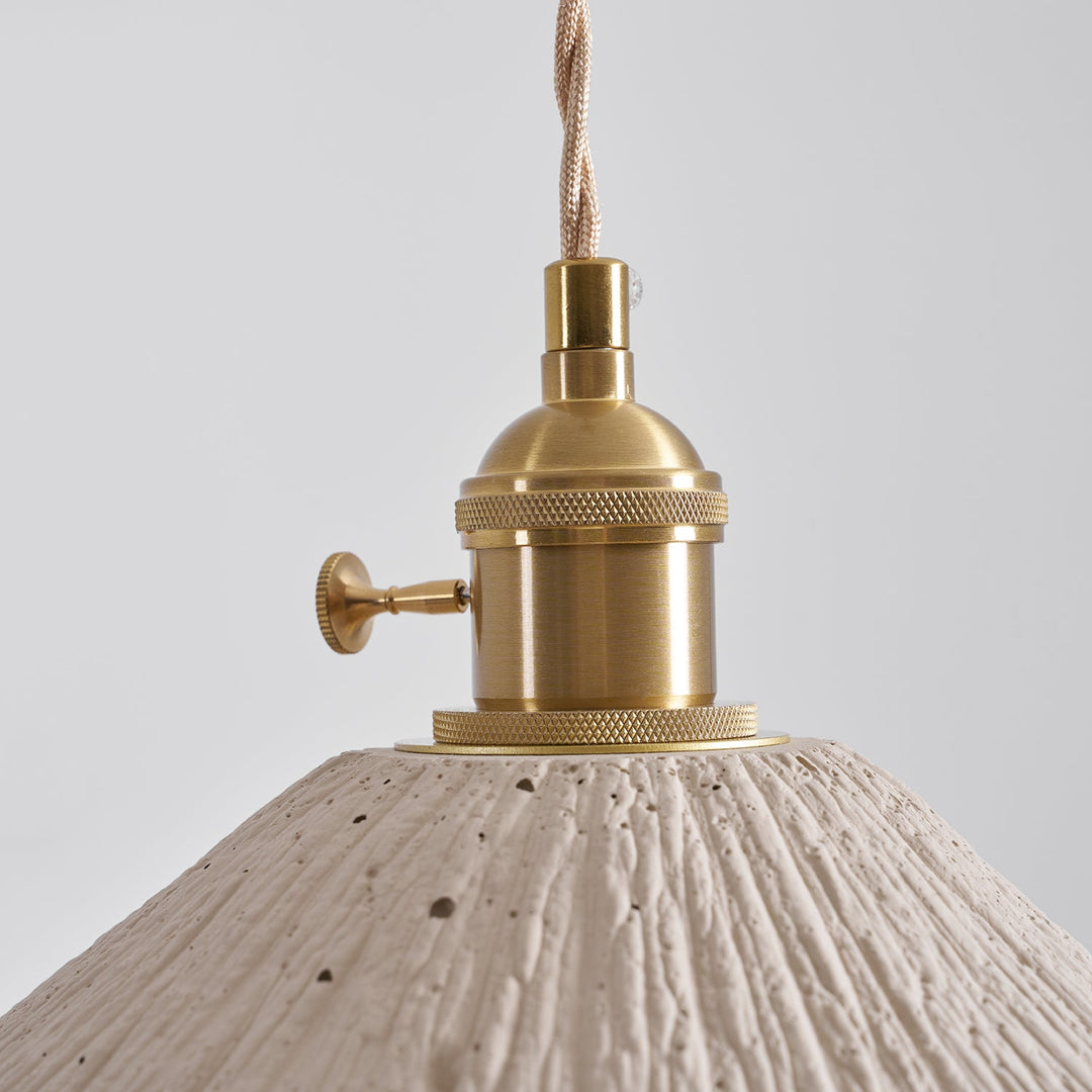 Textured Cement Gold Plug-In Swag Pendant