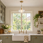 Charger l'image dans la visionneuse de galerie, Vintage Glass Pendant Light with Adjustable Height