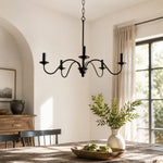 Charger l'image dans la visionneuse de galerie, Lustre vintage en fer noir de style bougeoir