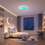 Load image into Gallery viewer, Ceiling lamp with soft rainbow glow in a kids bedroom