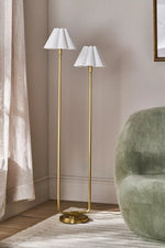 Load image into Gallery viewer, Capirise Gold Scalloped Shade Floor Lamp - Contemporary Metal Lighting for Bedroom
