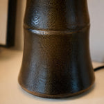 Load image into Gallery viewer, Close view of dark glazed ceramic lamp body